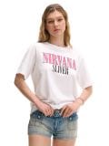Bela majica s printom Nirvana - white - CROPP - small1
