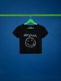 Camiseta negra con estampado - Negro - CROPP - small1