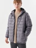 Pikowana kurtka z kapturem - szary - CROPP - small3