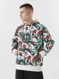 Wzorzysta bluza z kapturem - kremowy - CROPP - small1