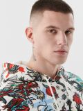 Wzorzysta bluza z kapturem - kremowy - CROPP - small2