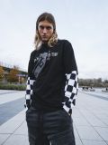 Czarny t-shirt longsleeve z nadrukiem - czarny - CROPP - small1