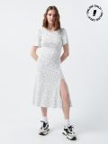 Rochie cu crăpătură laterală - crem - CROPP - small1