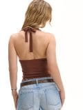 Блузка з зав’язкою - коричневий - CROPP - small4