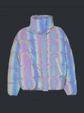Pikowana kurtka z efektem holo - fioletowy - CROPP - small2