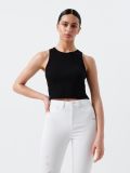 Crop top uni - negru - CROPP - small2