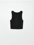 Crop top uni - negru - CROPP - small5