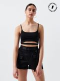 Кроп топ із вирізом - чорний - CROPP - small1