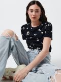 Koszulka ze wzorem all over - czarny - CROPP - small4