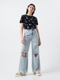 Koszulka ze wzorem all over - czarny - CROPP - small5