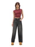 Kavbojke wide leg - črna - CROPP - small2