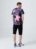 Koszulka slim z nadrukiem all over - niebieski - CROPP - small3