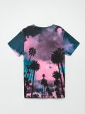 Koszulka slim z nadrukiem all over - niebieski - CROPP - small6
