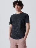 Koszulka z efektem acid wash - czarny - CROPP - small2