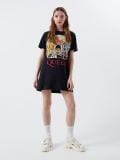 Rochie tip tricou Queen - gri-închis - CROPP - small1