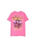Różowy T-shirt z kolorowym nadrukiem - różowy - CROPP - small1