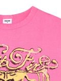 Różowy T-shirt z kolorowym nadrukiem - różowy - CROPP - small3