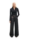 Czarne jeansy baggy z kontrastowymi przeszyciami - czarny - CROPP - small1