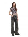 Szare jeansy wide leg z cyrkoniami - szary - CROPP - small2