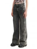 Szare jeansy wide leg z cyrkoniami - szary - CROPP - small1