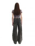 Szare jeansy wide leg z cyrkoniami - szary - CROPP - small3