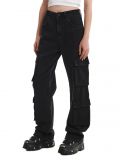 Czarne jeansy straight z kieszeniami cargo - czarny - CROPP - small1