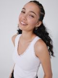 Top z koronką - biały - CROPP - small1