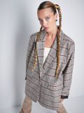 Marynarka w kratę oversize - brązowy - CROPP - small1