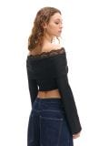 Czarna bluzka hiszpanka - czarny - CROPP - small4