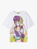 Biały T-shirt z nadrukiem w stylu mangi - biały - CROPP - small4