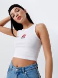Кроп топ із вишивкою - білий - CROPP - small1