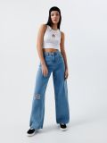 Кроп топ із вишивкою - білий - CROPP - small2