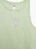 Кроп топ із вишивкою - блідо-зелений - CROPP - small5