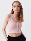 Crop top în dungi - roz-pastel - CROPP - small1