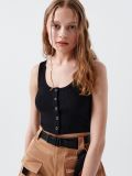 Crop top în dungi - negru - CROPP - small2