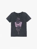 T-shirt z efektem acid wash i nadrukiem - szary - CROPP - small1