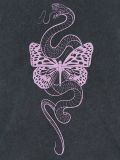 T-shirt z efektem acid wash i nadrukiem - szary - CROPP - small2
