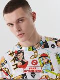 Koszulka z nadrukami w stylu mangi - biały - CROPP - small2