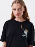 Koszulka oversize z nadrukiem Rick and Morty - czarny - CROPP - small1