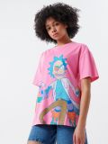 Tričko oversized Rick and Morty - pastelově růžová - CROPP - small1