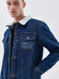 Jeansowa kurtka sherpa Stranger Things - granatowy - CROPP - small2