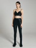Crop top z imitacji skóry - czarny - CROPP - small2