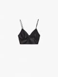 Crop top z imitacji skóry - czarny - CROPP - small4