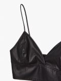 Crop top z imitacji skóry - czarny - CROPP - small5