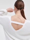 Pulover cu decolteu în V - alb - CROPP - small1