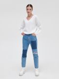Pulover cu decolteu în V - alb - CROPP - small2