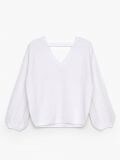 Pulover cu decolteu în V - alb - CROPP - small6