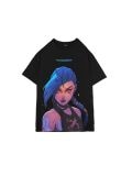 Schwarzes T-Shirt mit Aufdruck Arcane - Schwarz - CROPP - small1