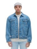 Ciemnoniebieska kurtka jeansowa - granatowy - CROPP - small3