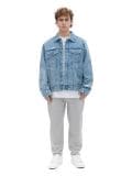 Jeansowa kurtka z nadrukami - niebieski - CROPP - small1